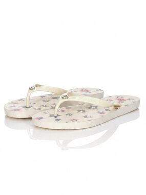 Coach Abbigail Star Flip Flops Size 10 White Embossed Logo NWT